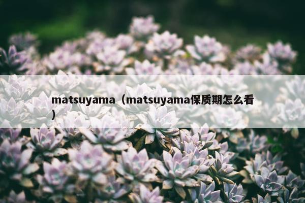 matsuyama（matsuyama保质期怎么看）