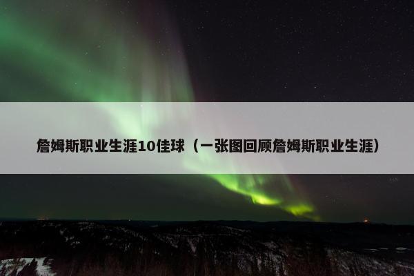 詹姆斯职业生涯10佳球（一张图回顾詹姆斯职业生涯）