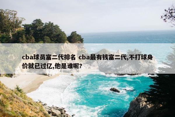 cba球员富二代排名 cba最有钱富二代,不打球身价就已过亿,他是谁呢?