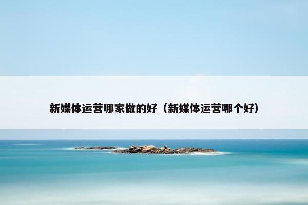 新媒体运营哪家做的好（新媒体运营哪个好）