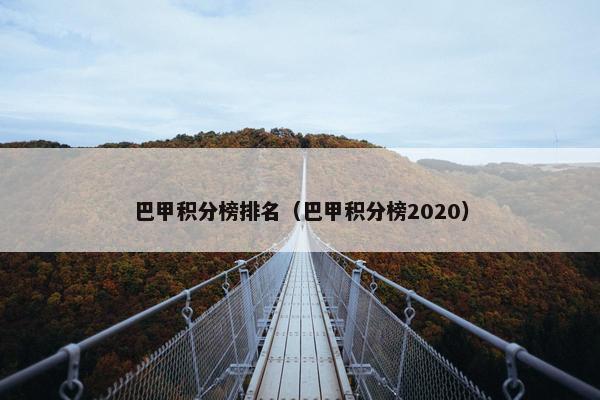 巴甲积分榜排名（巴甲积分榜2020）