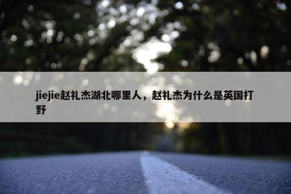 jiejie赵礼杰湖北哪里人，赵礼杰为什么是英国打野