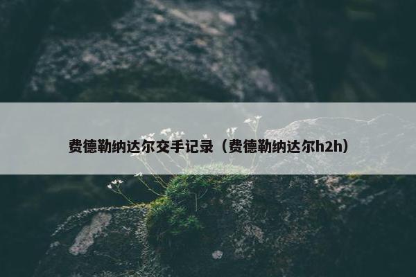 费德勒纳达尔交手记录（费德勒纳达尔h2h）