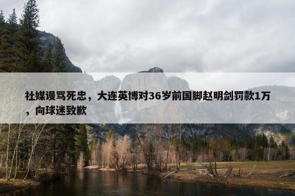 社媒谩骂死忠，大连英博对36岁前国脚赵明剑罚款1万，向球迷致歉