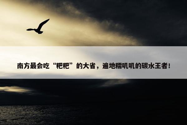 南方最会吃“粑粑”的大省，遍地糯叽叽的碳水王者！