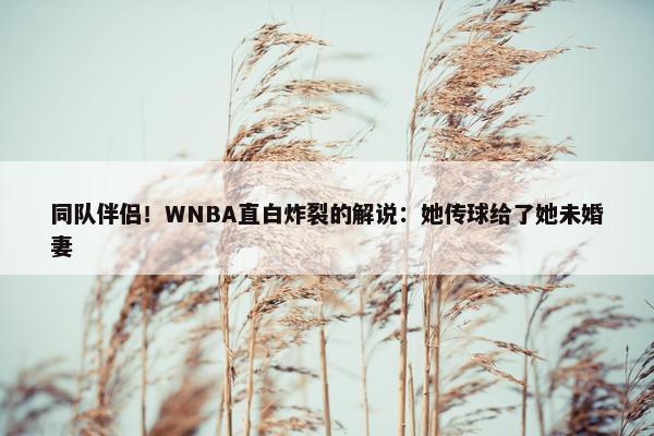 同队伴侣！WNBA直白炸裂的解说：她传球给了她未婚妻