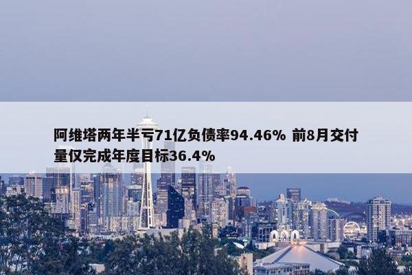 阿维塔两年半亏71亿负债率94.46% 前8月交付量仅完成年度目标36.4%