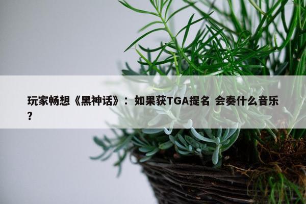 玩家畅想《黑神话》：如果获TGA提名 会奏什么音乐？