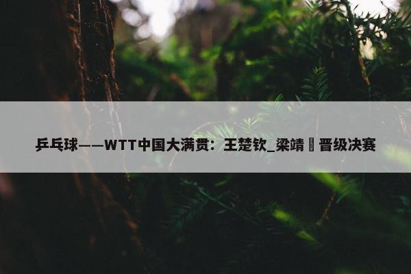 乒乓球——WTT中国大满贯：王楚钦_梁靖崑晋级决赛