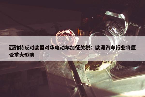 西雅特反对欧盟对华电动车加征关税：欧洲汽车行业将遭受重大影响