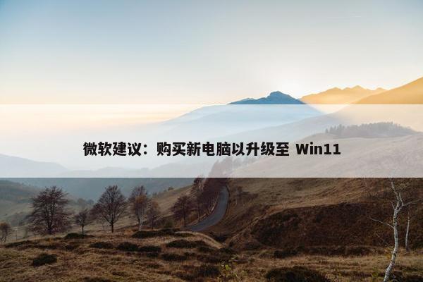 微软建议：购买新电脑以升级至 Win11