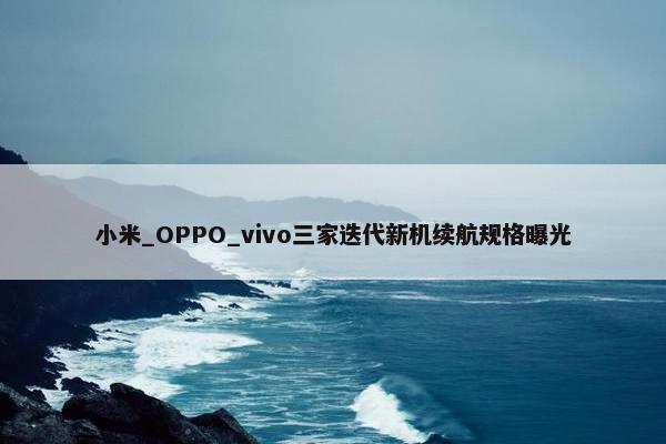 小米_OPPO_vivo三家迭代新机续航规格曝光