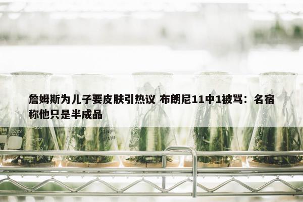 詹姆斯为儿子要皮肤引热议 布朗尼11中1被骂：名宿称他只是半成品