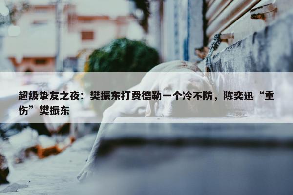 超级挚友之夜：樊振东打费德勒一个冷不防，陈奕迅“重伤”樊振东