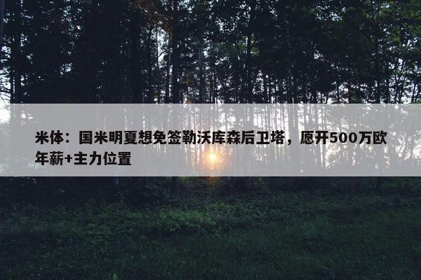 米体：国米明夏想免签勒沃库森后卫塔，愿开500万欧年薪+主力位置