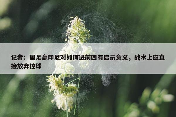 记者：国足赢印尼对如何进前四有启示意义，战术上应直接放弃控球