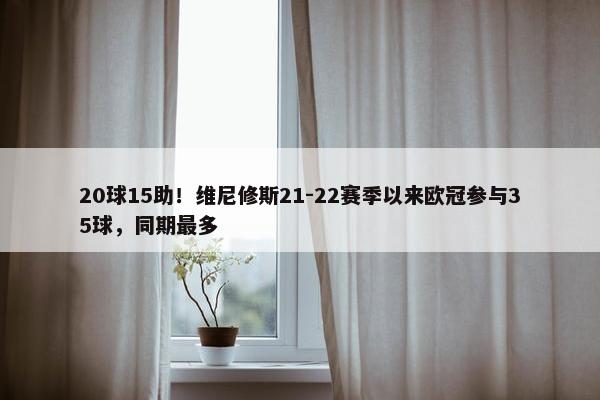 20球15助！维尼修斯21-22赛季以来欧冠参与35球，同期最多