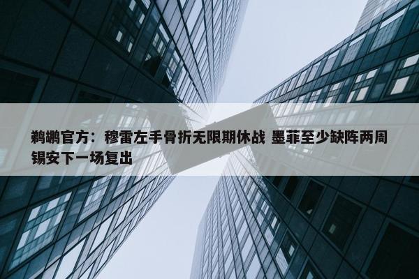 鹈鹕官方：穆雷左手骨折无限期休战 墨菲至少缺阵两周锡安下一场复出