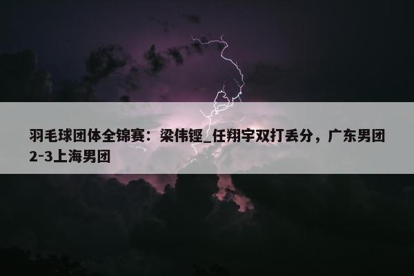 羽毛球团体全锦赛：梁伟铿_任翔宇双打丢分，广东男团2-3上海男团