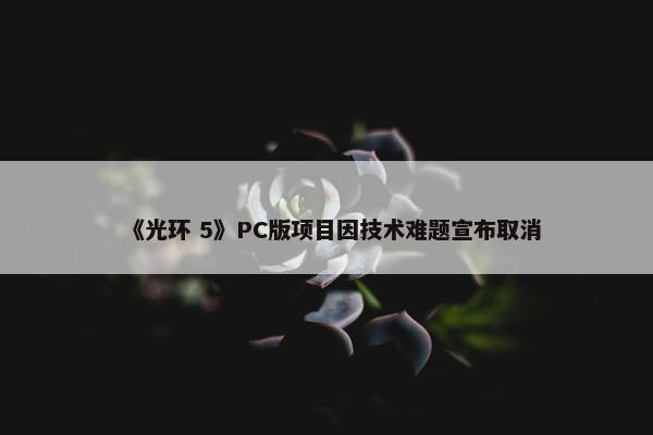 《光环 5》PC版项目因技术难题宣布取消