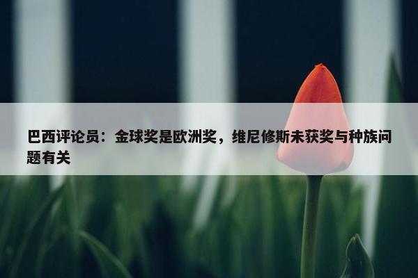 巴西评论员：金球奖是欧洲奖，维尼修斯未获奖与种族问题有关